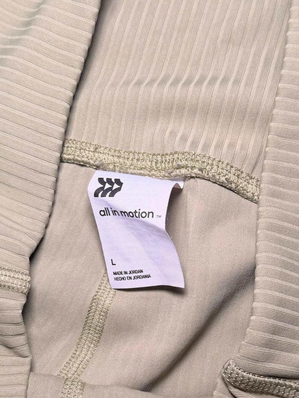 All In Motion Ribbed High Rise Leggings‎ Pistachio Green Yoga Athleisure Large